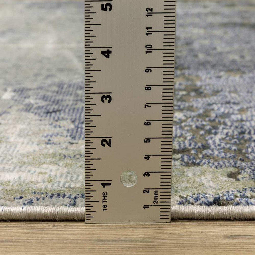 10' X 13' Blue Green Grey And Beige Abstract Power Loom Stain Resistant Area Rug - Homeroots - Flyclothing LLC