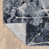 2' X 8' Blue Grey And Beige Abstract Power Loom Stain Resistant Runner Rug - Homeroots - Flyclothing LLC