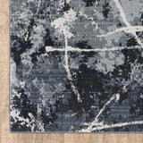 2' X 8' Blue Grey And Beige Abstract Power Loom Stain Resistant Runner Rug - Homeroots