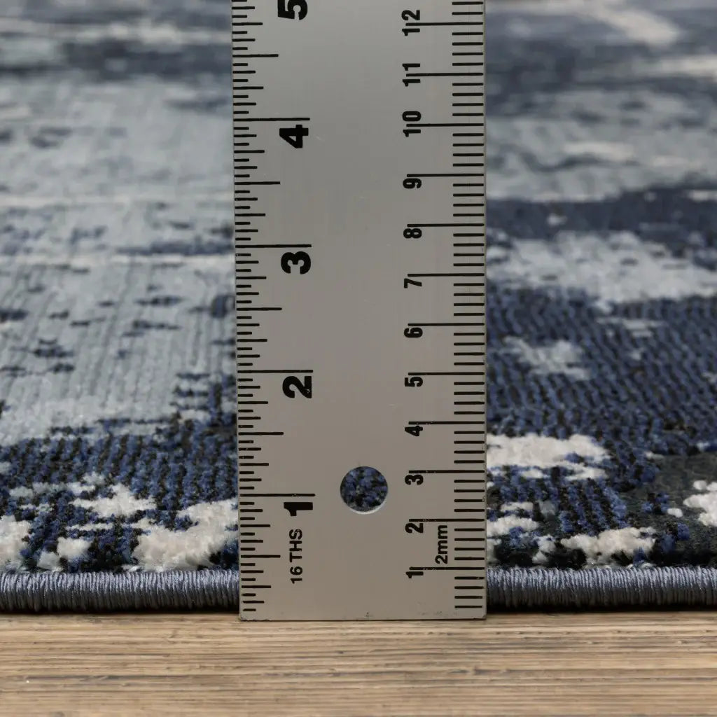 2' X 8' Blue Grey And Beige Abstract Power Loom Stain Resistant Runner Rug - Homeroots - Flyclothing LLC