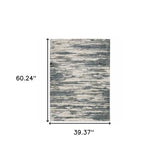 3' X 5' Blue Grey Beige And Brown Abstract Power Loom Stain Resistant Area Rug - Homeroots - Flyclothing LLC