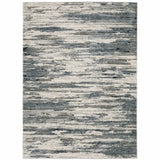 6' X 9' Blue Grey Beige And Brown Abstract Power Loom Stain Resistant Area Rug - Homeroots - Flyclothing LLC