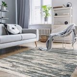 10' X 13' Blue Grey Beige And Brown Abstract Power Loom Stain Resistant Area Rug - Homeroots - Flyclothing LLC
