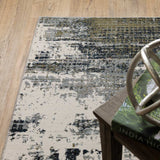 2' X 8' Blue Green Grey Brown And Beige Abstract Power Loom Stain Resistant Runner Rug - Homeroots - Flyclothing LLC