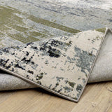 2' X 8' Blue Green Grey Brown And Beige Abstract Power Loom Stain Resistant Runner Rug - Homeroots - Flyclothing LLC