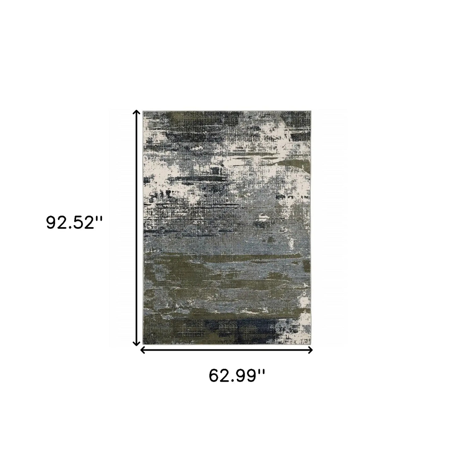 5' X 8' Blue And Green Abstract Power Loom Area Rug - Homeroots - Flyclothing LLC