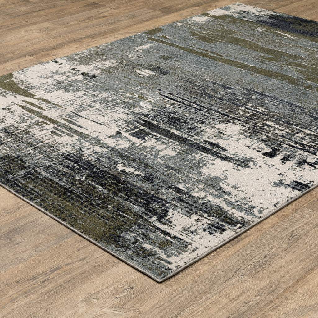 5' X 8' Blue And Green Abstract Power Loom Area Rug - Homeroots - Flyclothing LLC