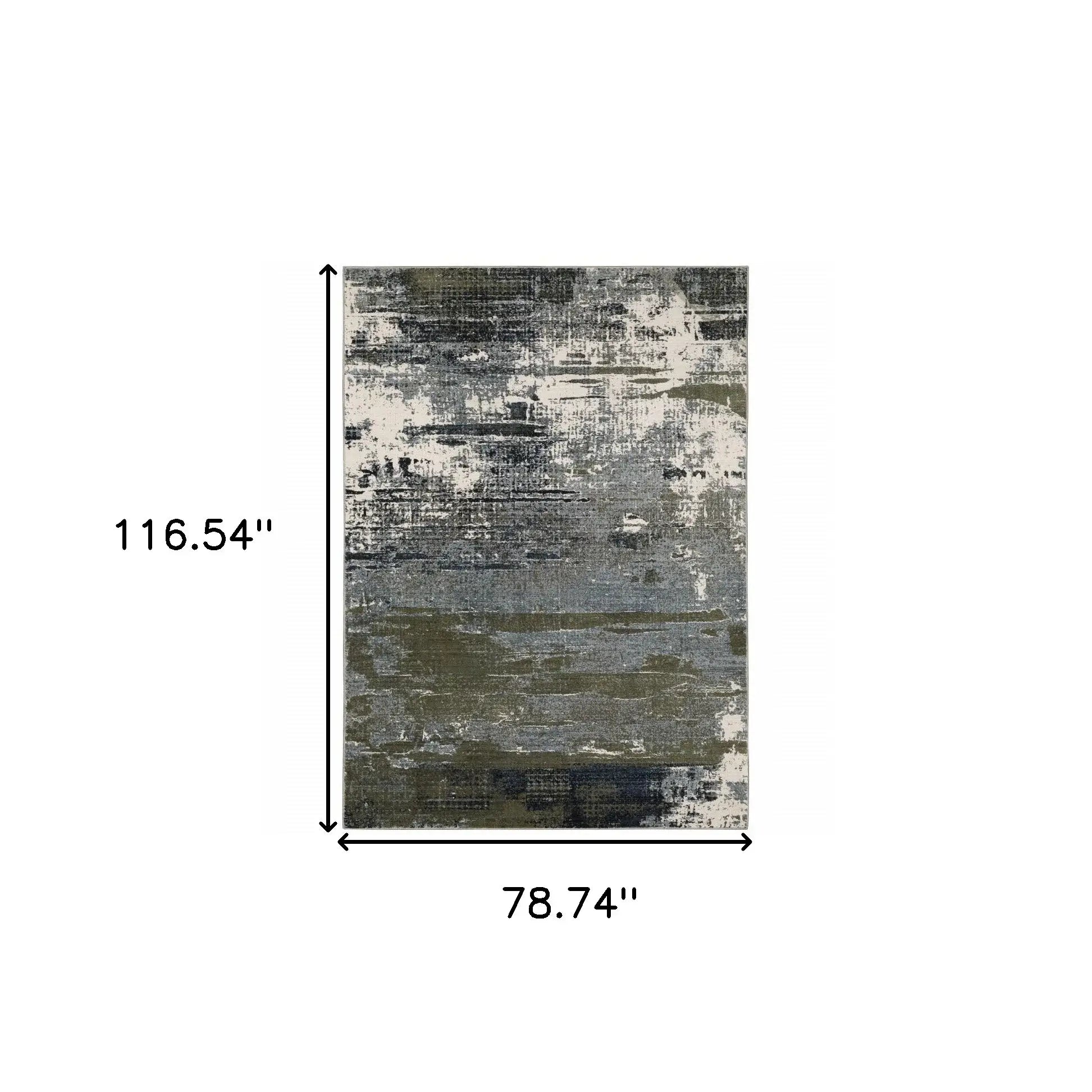6' X 9' Blue And Green Abstract Power Loom Area Rug - Homeroots - Flyclothing LLC