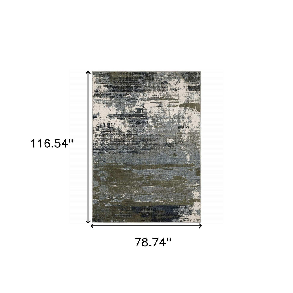 6' X 9' Blue And Green Abstract Power Loom Area Rug - Homeroots - Flyclothing LLC