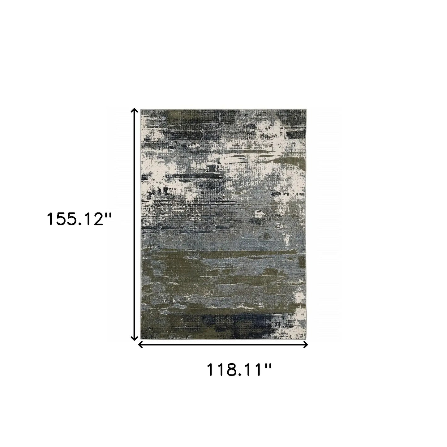 10' X 13' Blue And Green Abstract Power Loom Area Rug - Homeroots - Flyclothing LLC