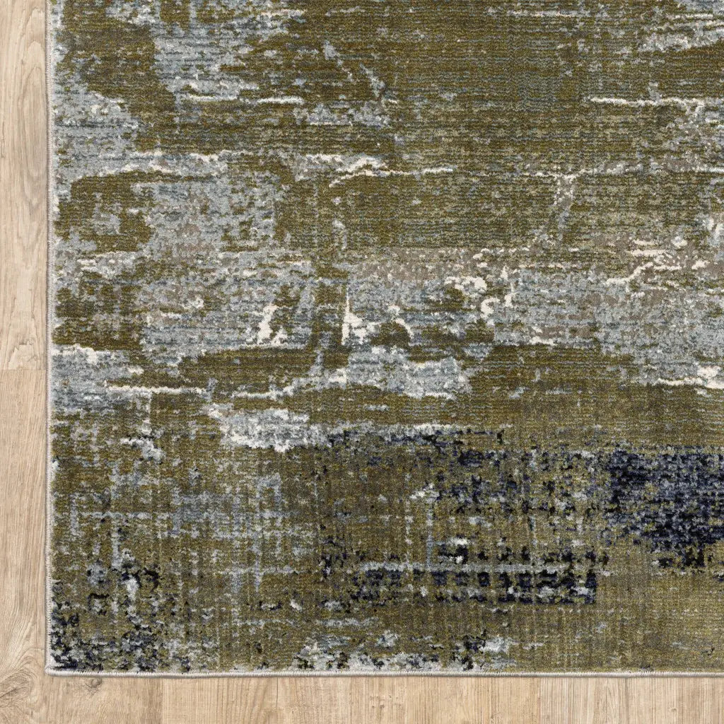 10' X 13' Blue And Green Abstract Power Loom Area Rug - Homeroots - Flyclothing LLC