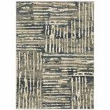 2' X 3' Blue And Beige Abstract Power Loom Stain Resistant Area Rug - Homeroots - Flyclothing LLC