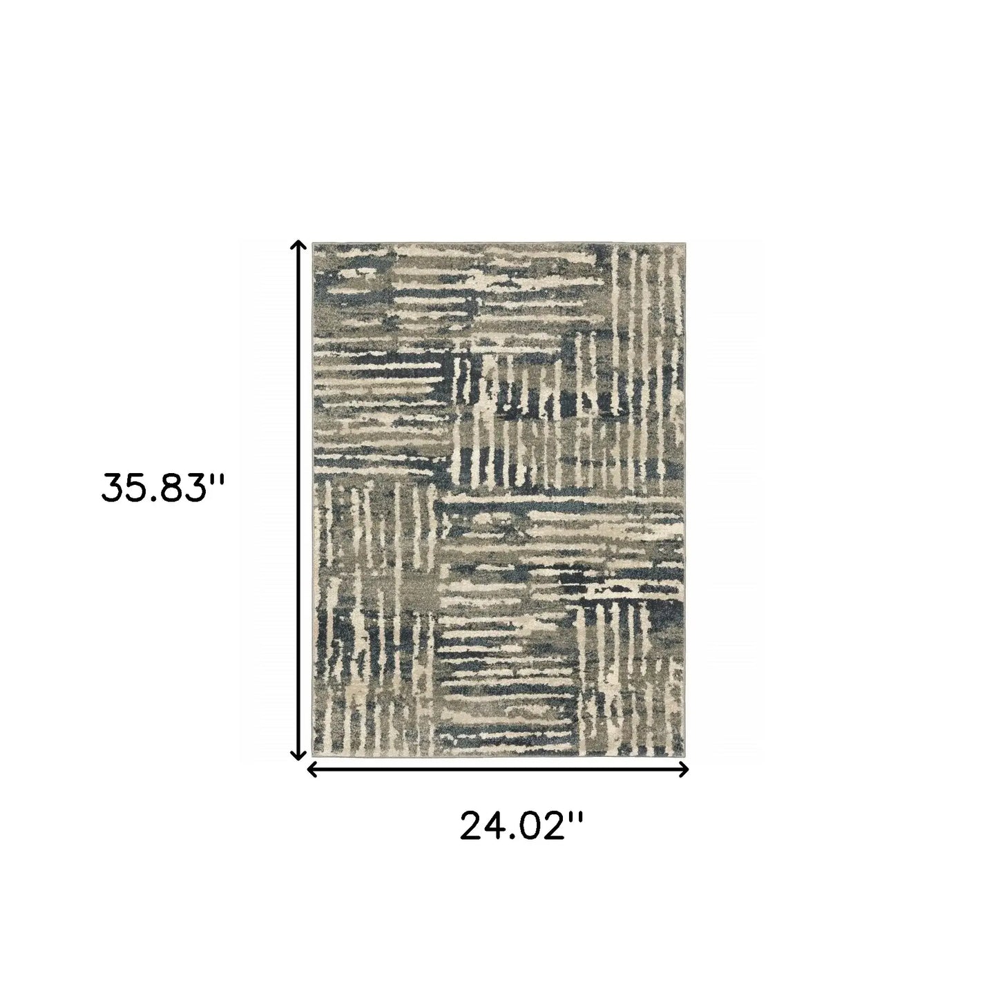 2' X 3' Blue And Beige Abstract Power Loom Stain Resistant Area Rug - Homeroots - Flyclothing LLC