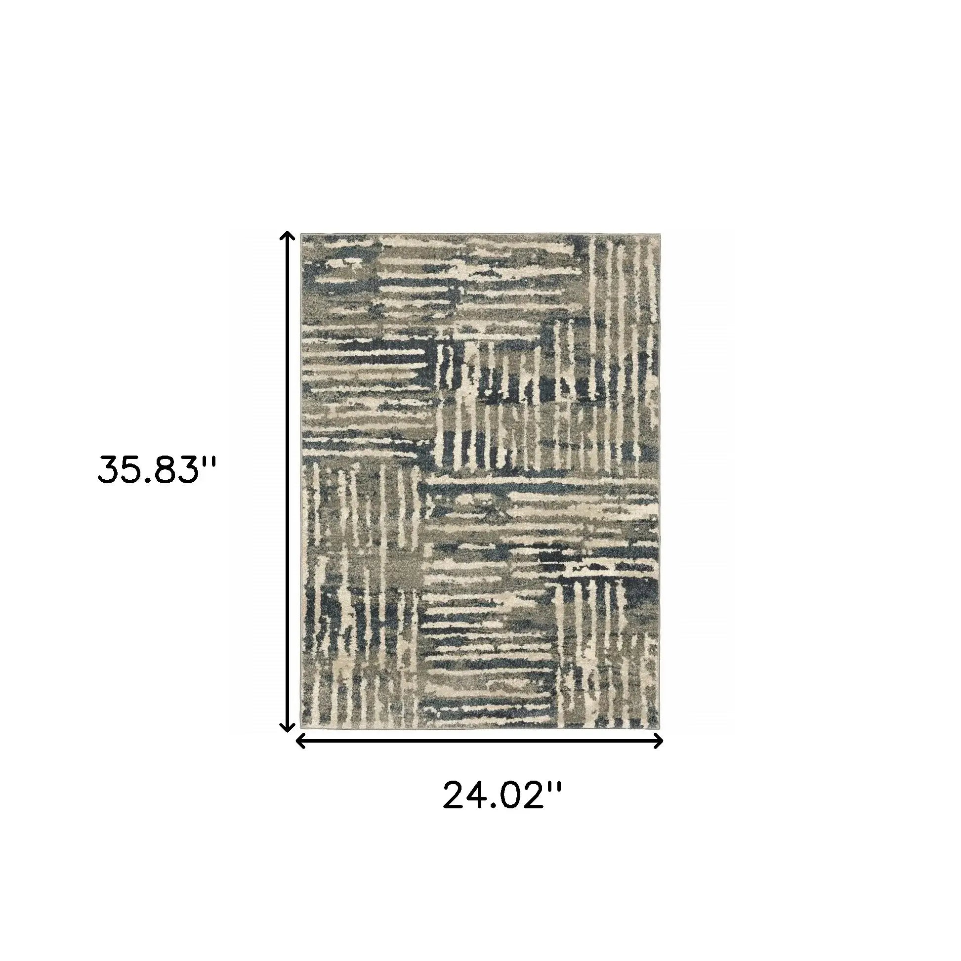 2' X 3' Blue And Beige Abstract Power Loom Stain Resistant Area Rug - Homeroots - Flyclothing LLC