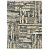 4' X 6' Blue And Beige Abstract Power Loom Stain Resistant Area Rug - Homeroots - Flyclothing LLC
