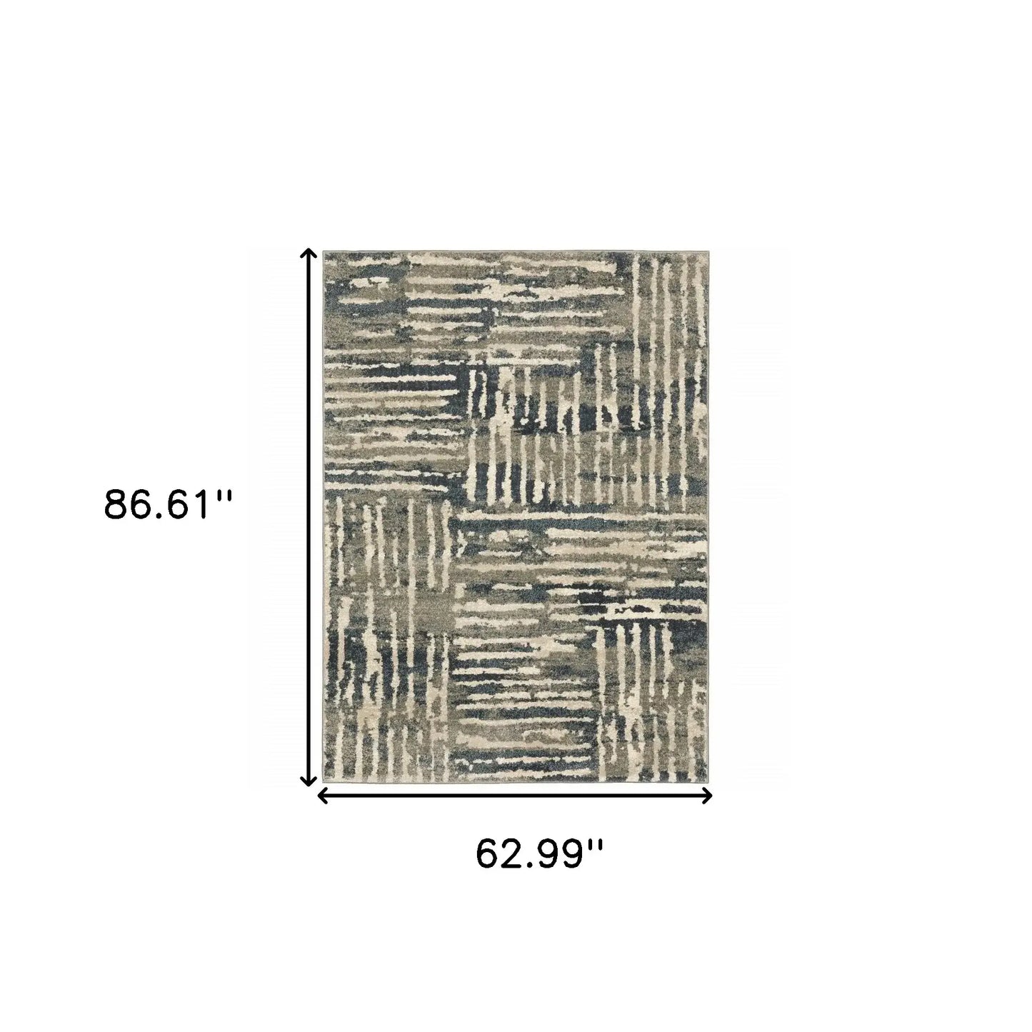 5' X 7' Blue And Beige Abstract Power Loom Stain Resistant Area Rug - Homeroots - Flyclothing LLC
