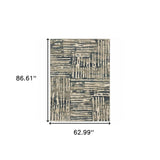 5' X 7' Blue And Beige Abstract Power Loom Stain Resistant Area Rug - Homeroots - Flyclothing LLC