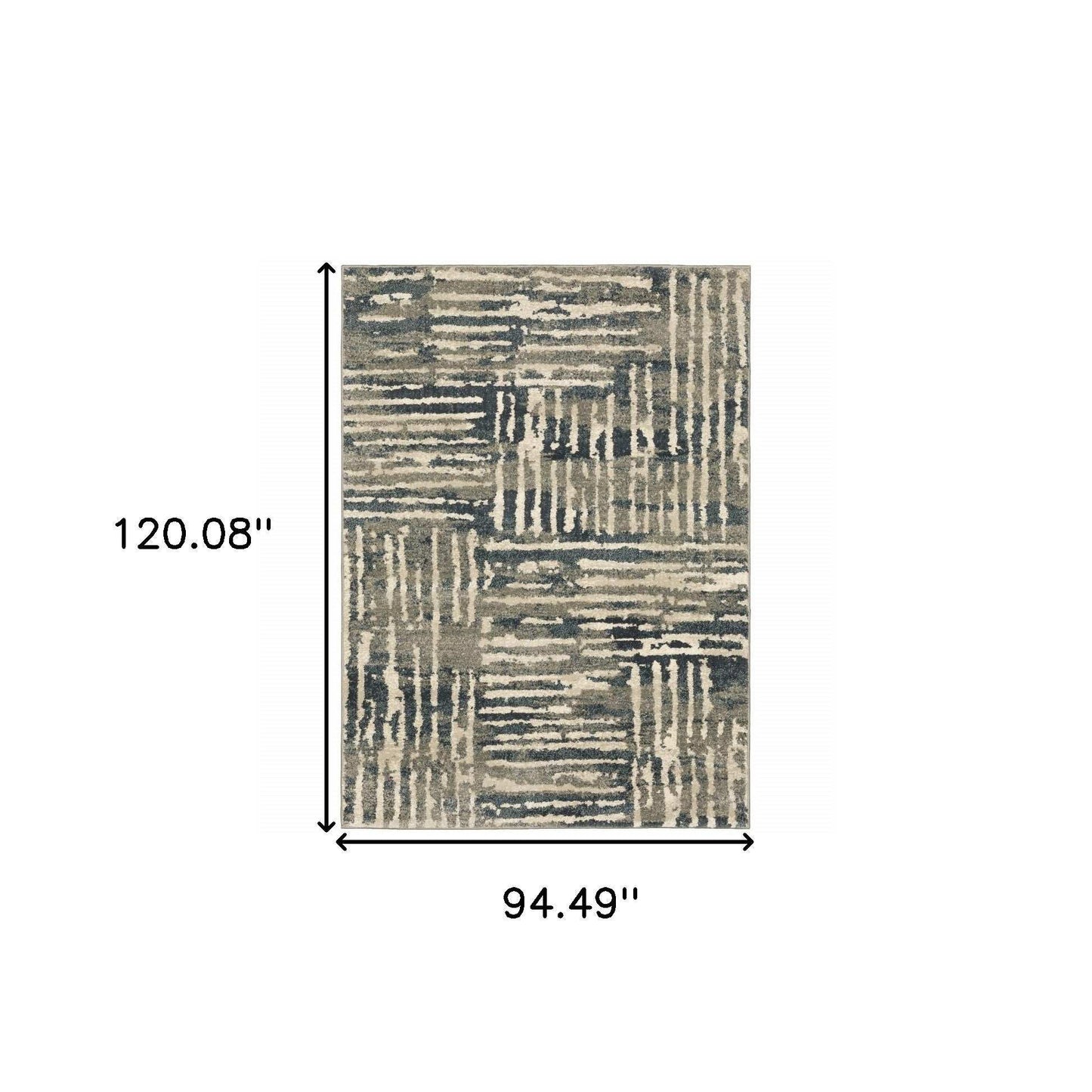8' X 10' Blue And Beige Abstract Power Loom Stain Resistant Area Rug - Homeroots - Flyclothing LLC