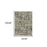 8' X 10' Blue And Beige Abstract Power Loom Stain Resistant Area Rug - Homeroots - Flyclothing LLC