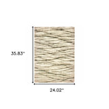 2' X 3' Ivory Sand And Ash Abstract Power Loom Stain Resistant Area Rug - Homeroots - Flyclothing LLC