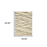 4' X 6' Ivory Sand And Ash Abstract Power Loom Stain Resistant Area Rug - Homeroots - Flyclothing LLC