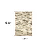 4' X 6' Ivory Sand And Ash Abstract Power Loom Stain Resistant Area Rug - Homeroots - Flyclothing LLC