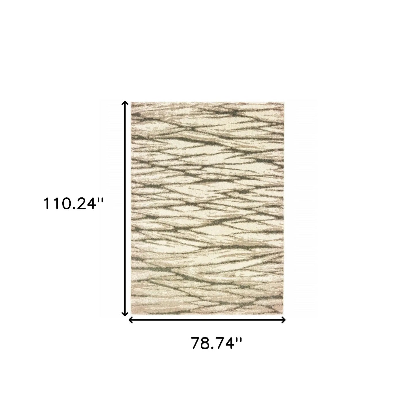 6' X 9' Ivory Sand And Ash Abstract Power Loom Stain Resistant Area Rug - Homeroots - Flyclothing LLC