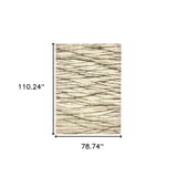 6' X 9' Ivory Sand And Ash Abstract Power Loom Stain Resistant Area Rug - Homeroots - Flyclothing LLC