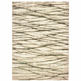 8' X 10' Ivory Sand And Ash Abstract Power Loom Stain Resistant Area Rug - Homeroots - Flyclothing LLC