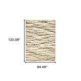 8' X 10' Ivory Sand And Ash Abstract Power Loom Stain Resistant Area Rug - Homeroots - Flyclothing LLC