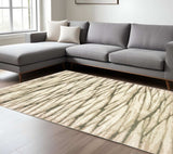 8' X 10' Ivory Sand And Ash Abstract Power Loom Stain Resistant Area Rug - Homeroots - Flyclothing LLC