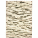 10' X 13' Ivory Sand And Ash Abstract Power Loom Stain Resistant Area Rug - Homeroots - Flyclothing LLC