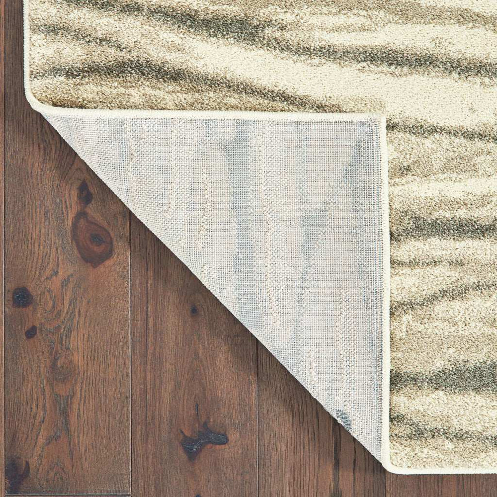 10' X 13' Ivory Sand And Ash Abstract Power Loom Stain Resistant Area Rug - Homeroots - Flyclothing LLC
