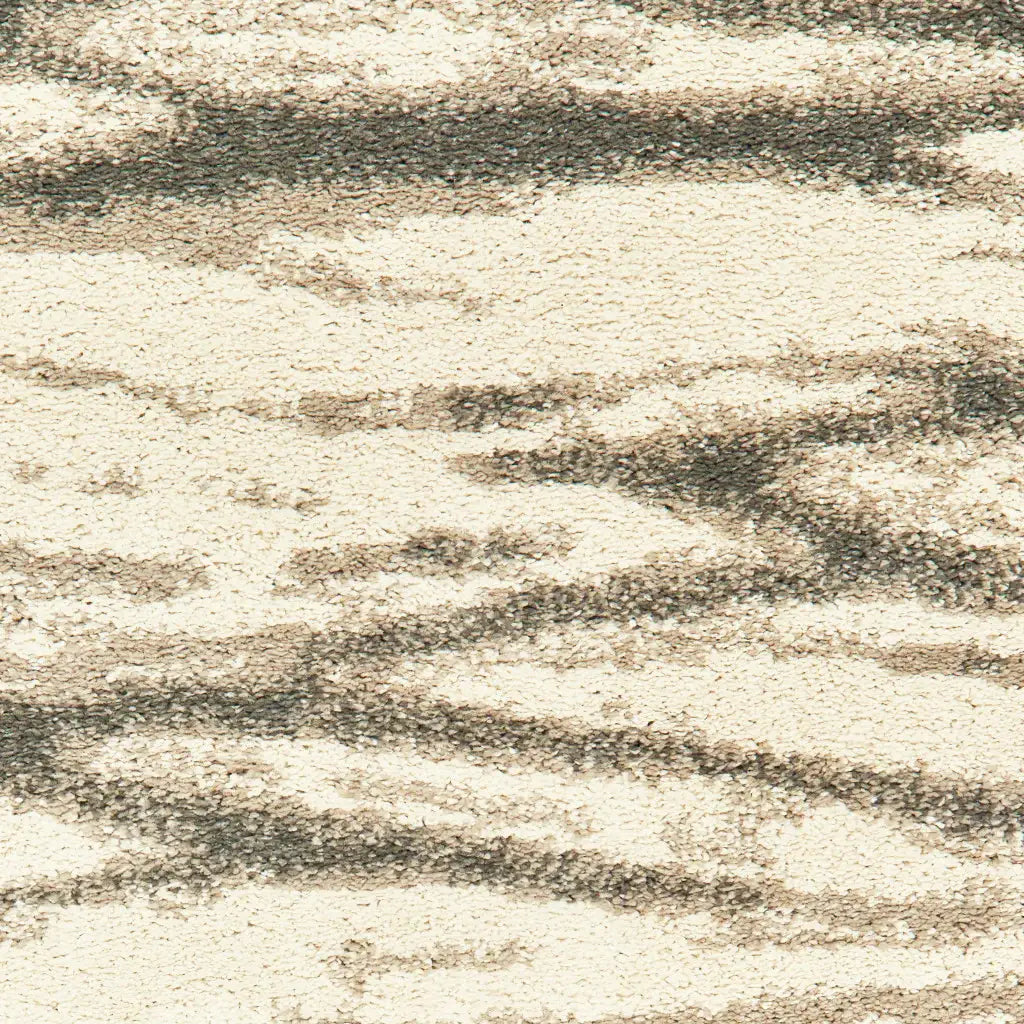 10' X 13' Ivory Sand And Ash Abstract Power Loom Stain Resistant Area Rug - Homeroots - Flyclothing LLC