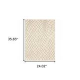2' X 3' Ivory And Grey Geometric Power Loom Stain Resistant Area Rug - Homeroots - Flyclothing LLC