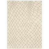 5' X 7' Ivory And Grey Geometric Power Loom Stain Resistant Area Rug - Homeroots - Flyclothing LLC