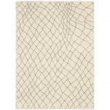 10' X 13' Ivory And Grey Geometric Power Loom Stain Resistant Area Rug - Homeroots - Flyclothing LLC
