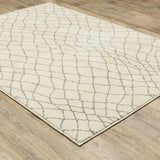 10' X 13' Ivory And Grey Geometric Power Loom Stain Resistant Area Rug - Homeroots - Flyclothing LLC