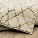 10' X 13' Ivory And Grey Geometric Power Loom Stain Resistant Area Rug - Homeroots - Flyclothing LLC