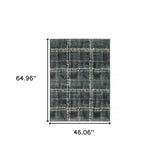 4' X 6' Blue And Ivory Geometric Power Loom Stain Resistant Area Rug - Homeroots - Flyclothing LLC