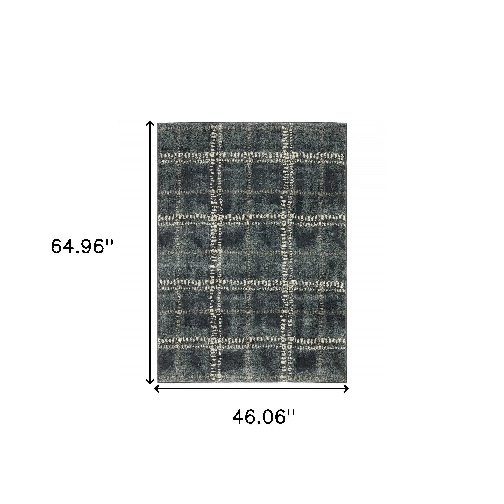 4' X 6' Blue And Ivory Geometric Power Loom Stain Resistant Area Rug - Homeroots - Flyclothing LLC