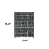 4' X 6' Blue And Ivory Geometric Power Loom Stain Resistant Area Rug - Homeroots - Flyclothing LLC