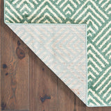 2' X 3' Foam Blue And Ivory Geometric Power Loom Stain Resistant Area Rug - Homeroots