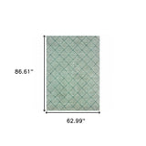 5' X 7' Foam Blue And Ivory Geometric Power Loom Stain Resistant Area Rug - Homeroots - Flyclothing LLC