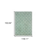 10' X 13' Foam Blue And Ivory Geometric Power Loom Stain Resistant Area Rug - Homeroots - Flyclothing LLC