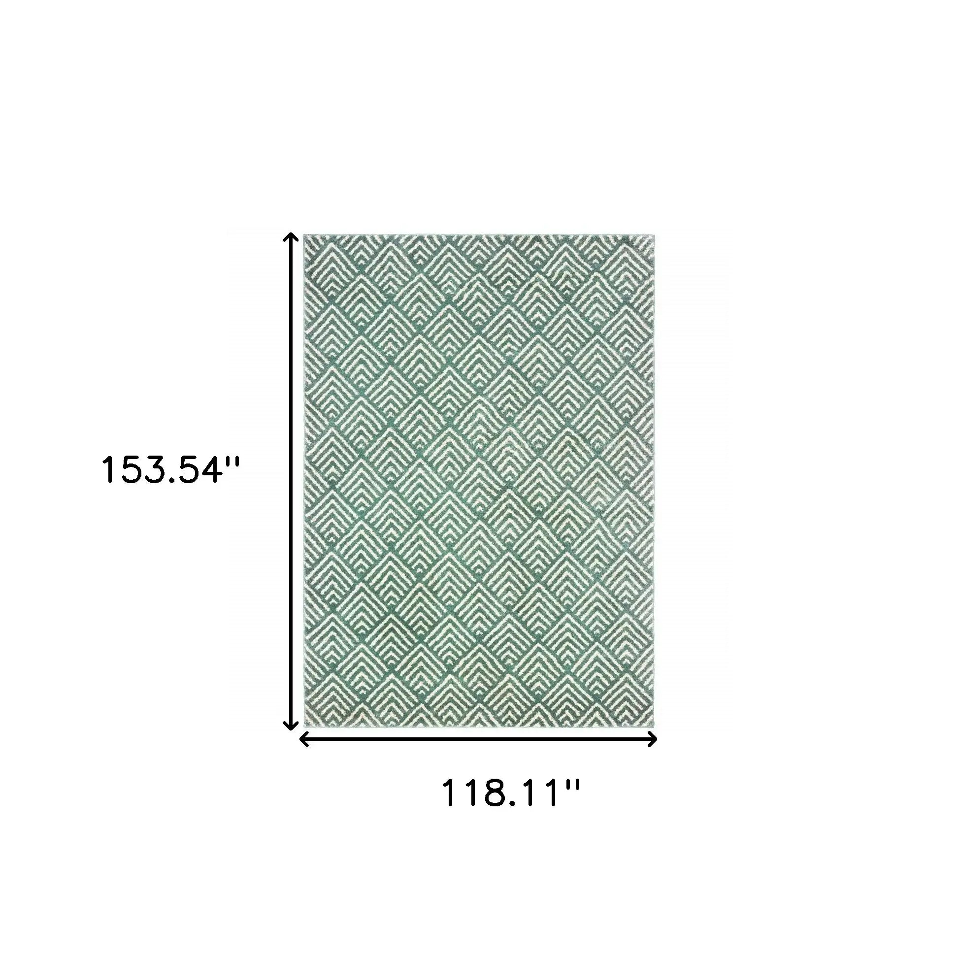 10' X 13' Foam Blue And Ivory Geometric Power Loom Stain Resistant Area Rug - Homeroots - Flyclothing LLC
