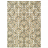 10' X 13' Sand And Ivory Geometric Power Loom Stain Resistant Area Rug - Homeroots - Flyclothing LLC