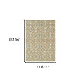 10' X 13' Sand And Ivory Geometric Power Loom Stain Resistant Area Rug - Homeroots - Flyclothing LLC