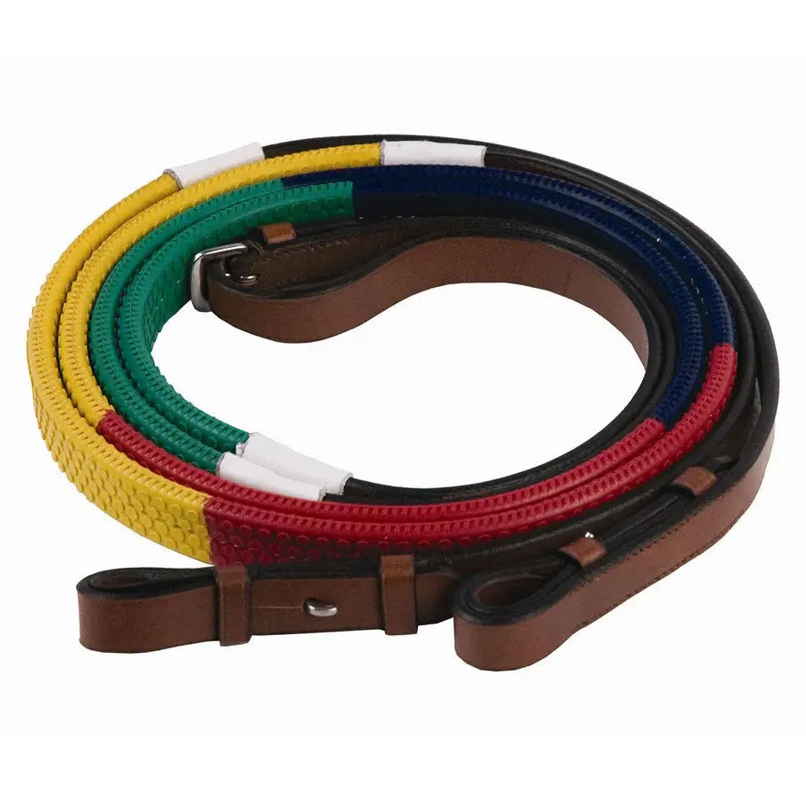 Henri de Rivel Advantage Rainbow Training Rubber Reins - Breeches.com - Flyclothing LLC