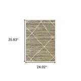 2' X 3' Grey And Ivory Geometric Power Loom Stain Resistant Area Rug - Homeroots - Flyclothing LLC